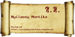 Nyilassy Montika névjegykártya